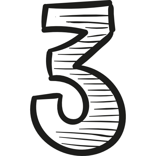 Drawing of number 3
